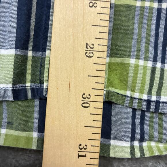 Brooks Brothers Plaid Button Down Shirt Mens Large Blue Green Short Sleeve - Picture 6 of 8
